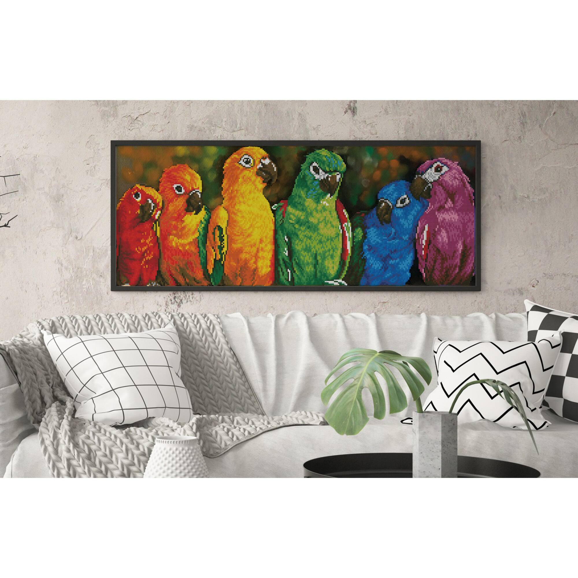 Diamond Dotz® Intermediate Rainbow Parrots Diamond Painting Kit